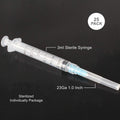 BSTEAN 25 Pack 3ml Disposable Sterile Syringe with 23Ga 1.0 Inch Needle, Individual Package